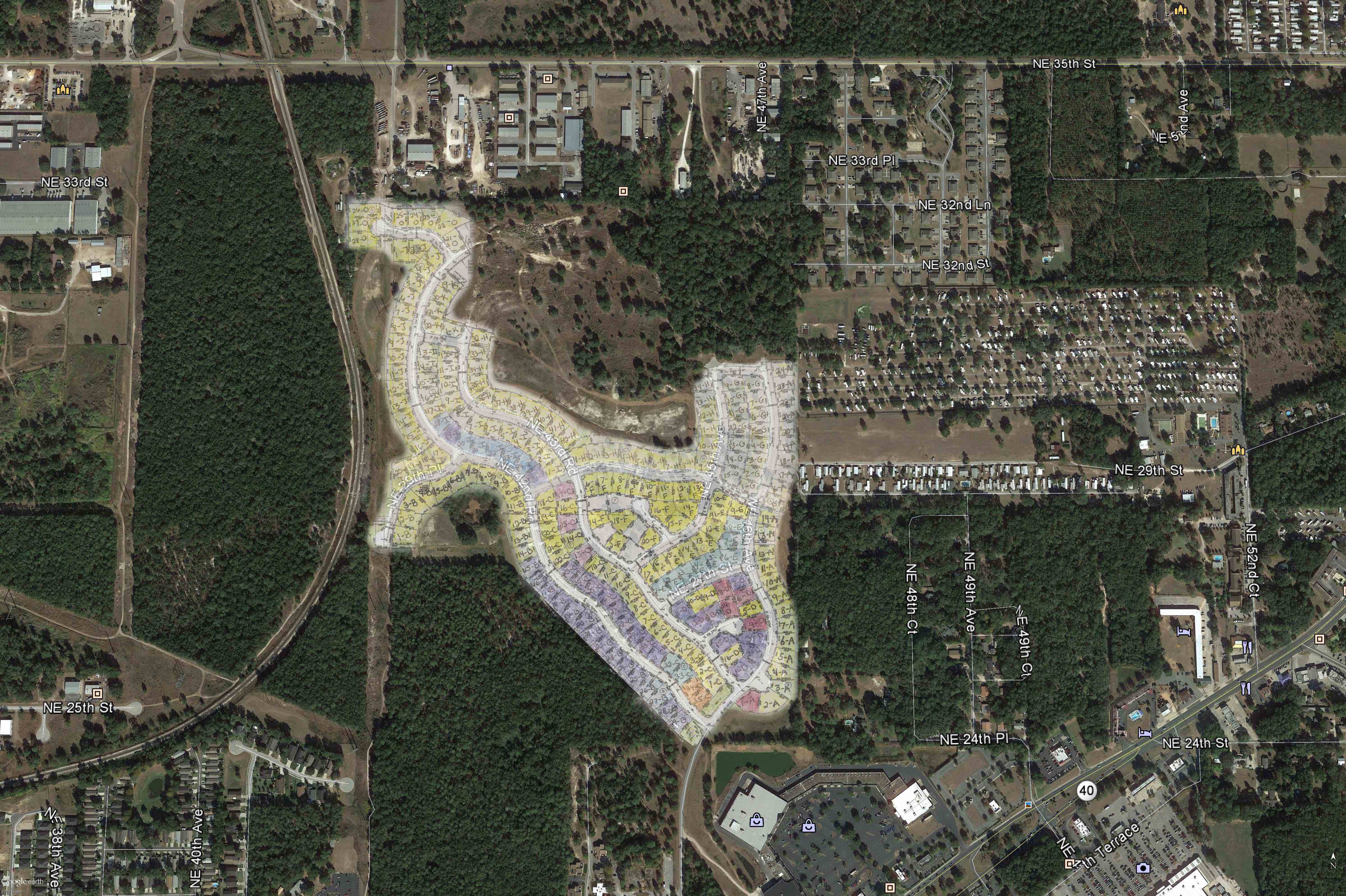 Oak Hill_Google Earth Aerial_site plan overlay